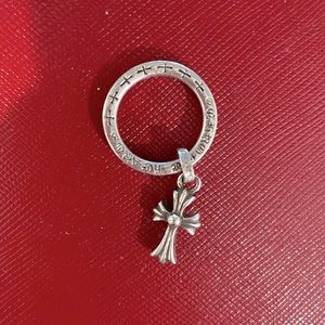 Chrome Hearts Silver Babyfat Cross Charm Ring